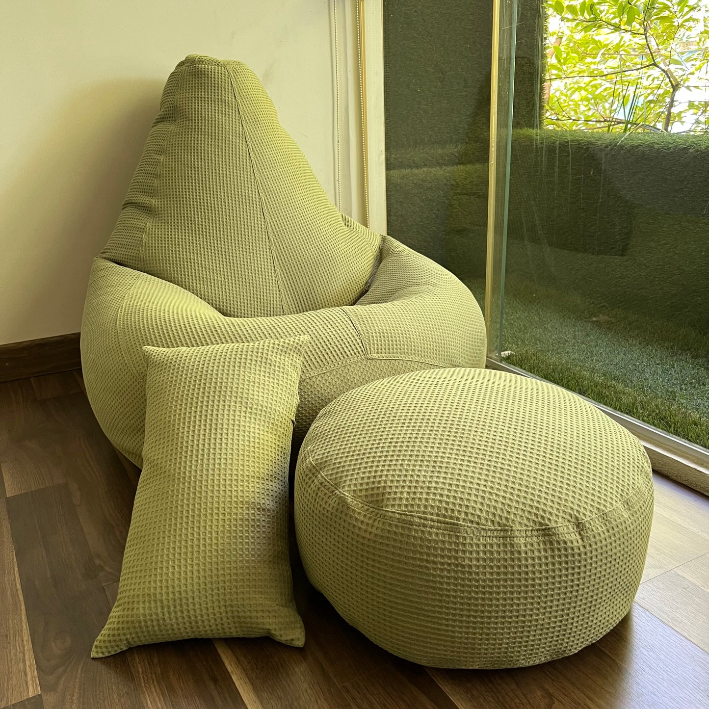 Washable Waffle Bean Bag set