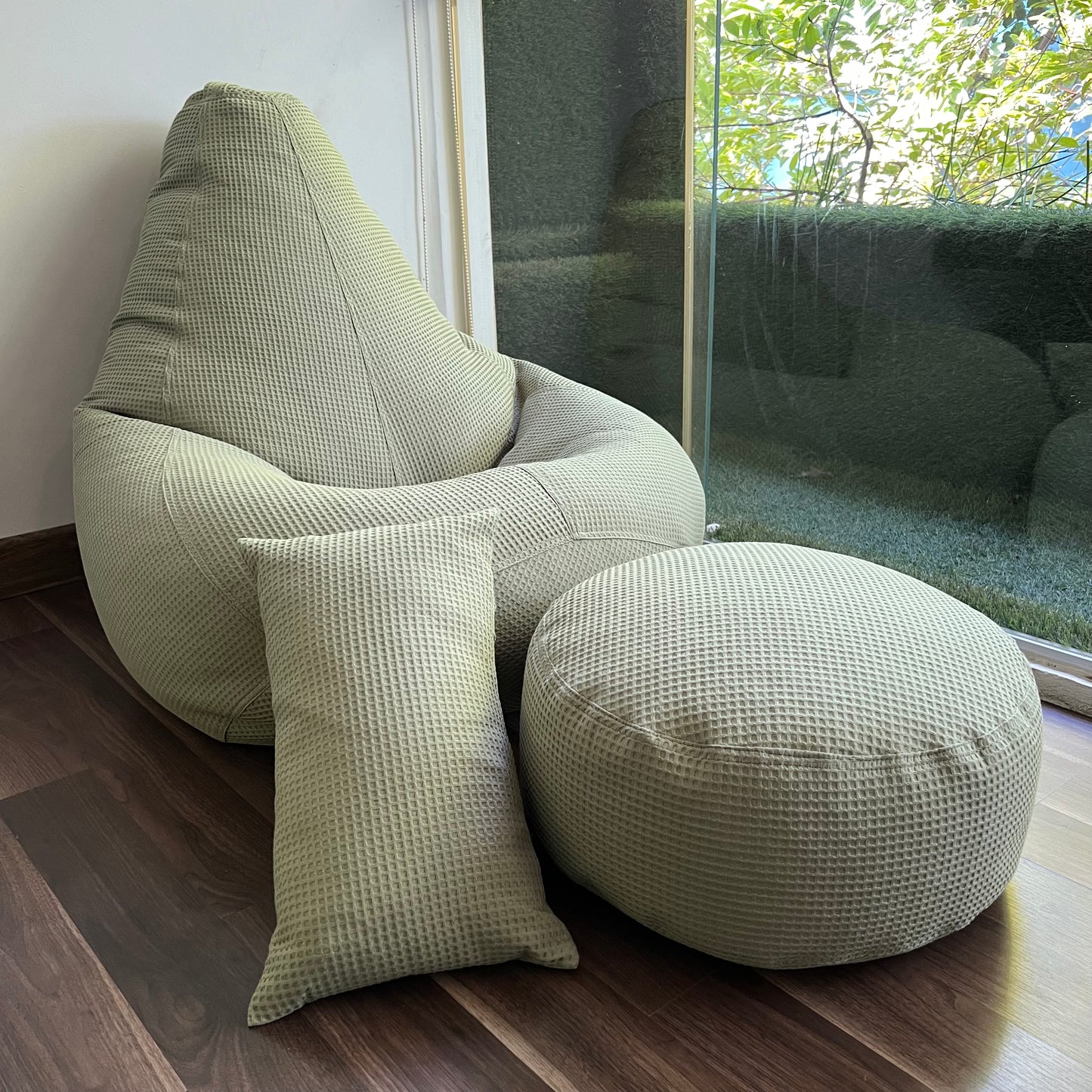 Washable Waffle Bean Bag set